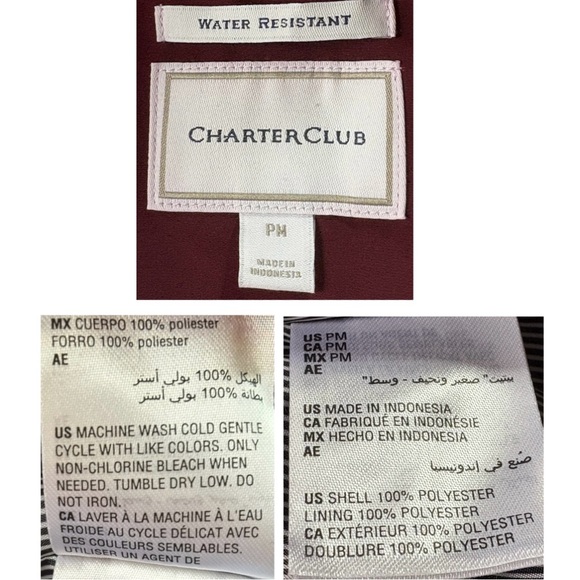 Charter Club Water-Resistant Hooded Anorak Jacket ~ sz PM (Petite Medium) - Picture 5 of 8